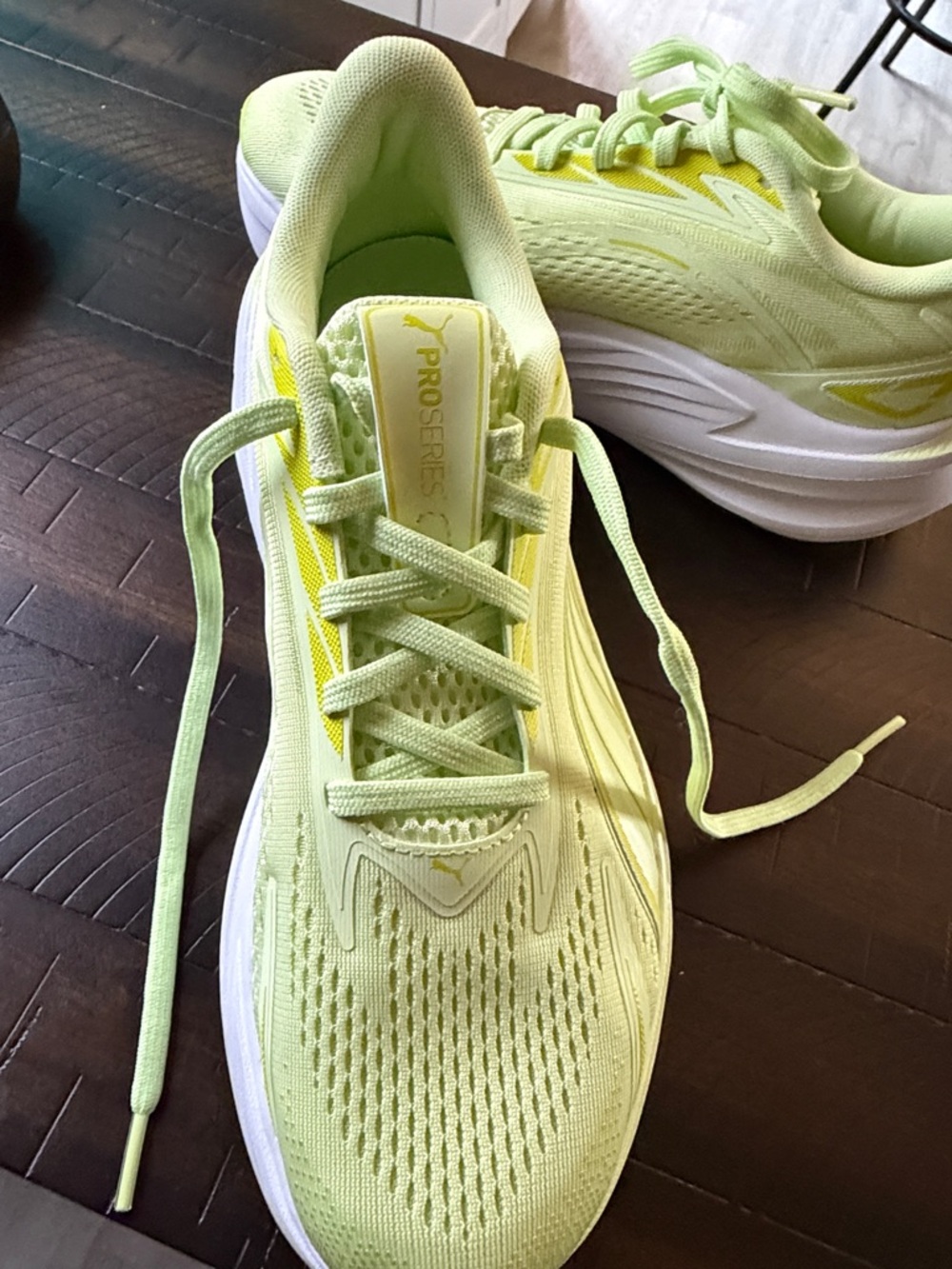 2 Pair of Lightweight Running Shoes - Neon Yellow puma and mint green Karhu run - Picture 12 of 15
